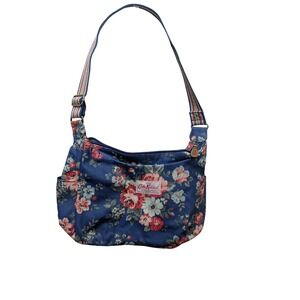 Cath Kidston Floral Crossbody Bag Rose Print Canvas Adjustable Strap Messenger